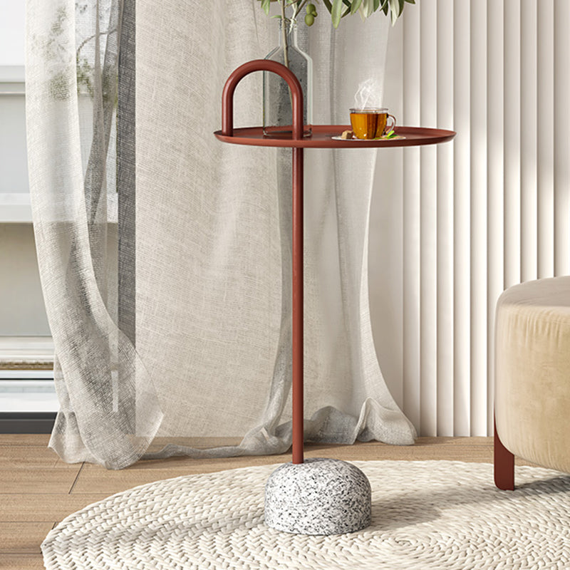 Mid-Century Iron Side End Table Pedestal Corner Table for Living Room