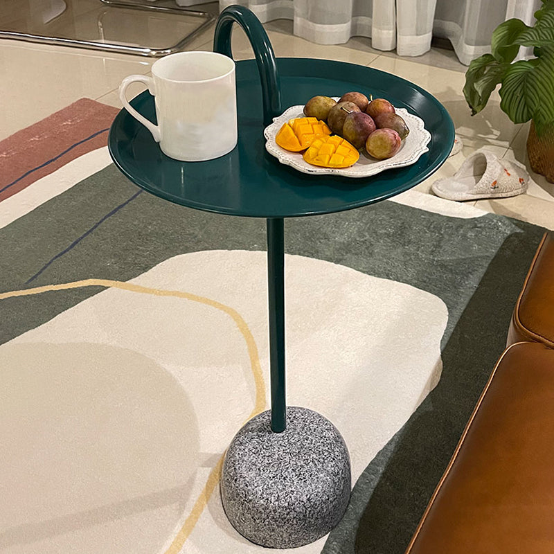 Mid-Century Iron Side End Table Pedestal Corner Table for Living Room
