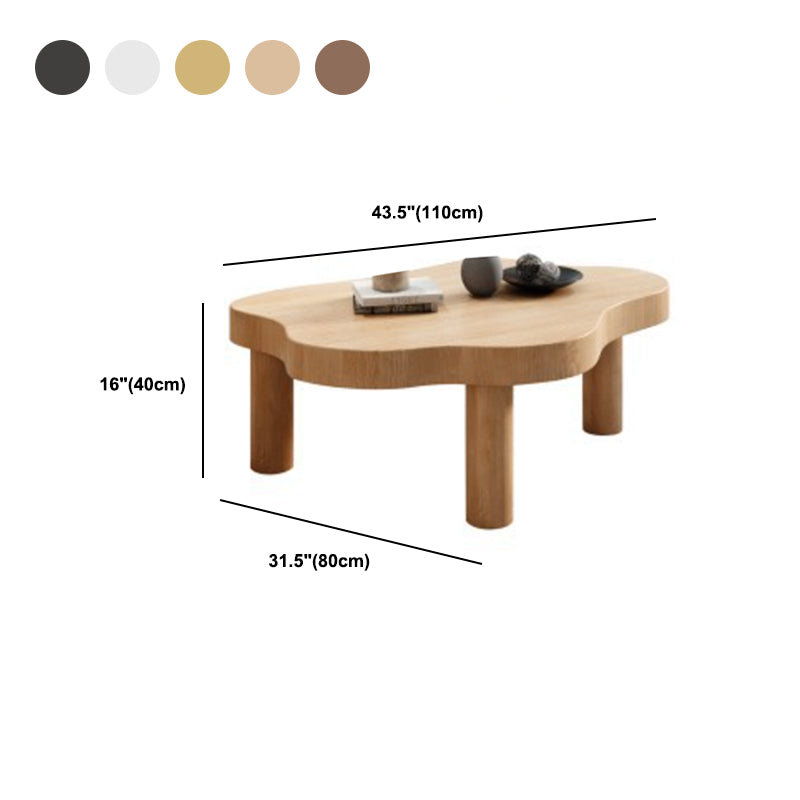 Nordic 3 Legs Cocktail Table Solid Wood Geometric Single Coffee Table