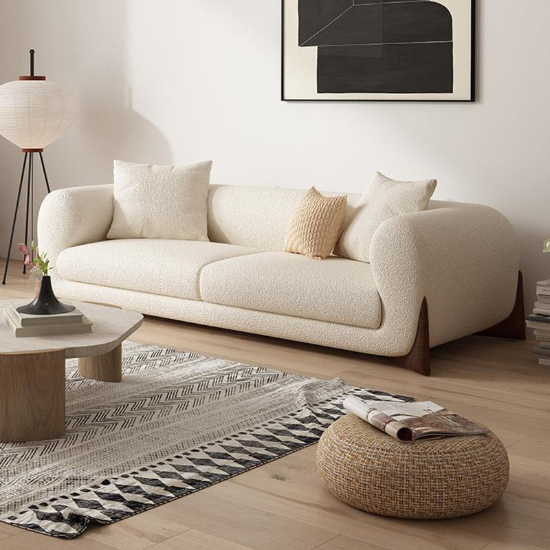Contemporary Tuxedo Arm Standard Sofa Tight Back Sofa with Pillows