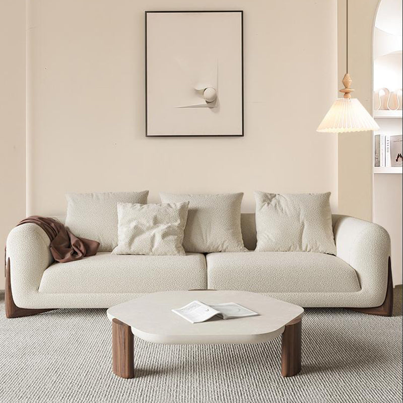 Contemporary Tuxedo Arm Standard Sofa Tight Back Sofa with Pillows