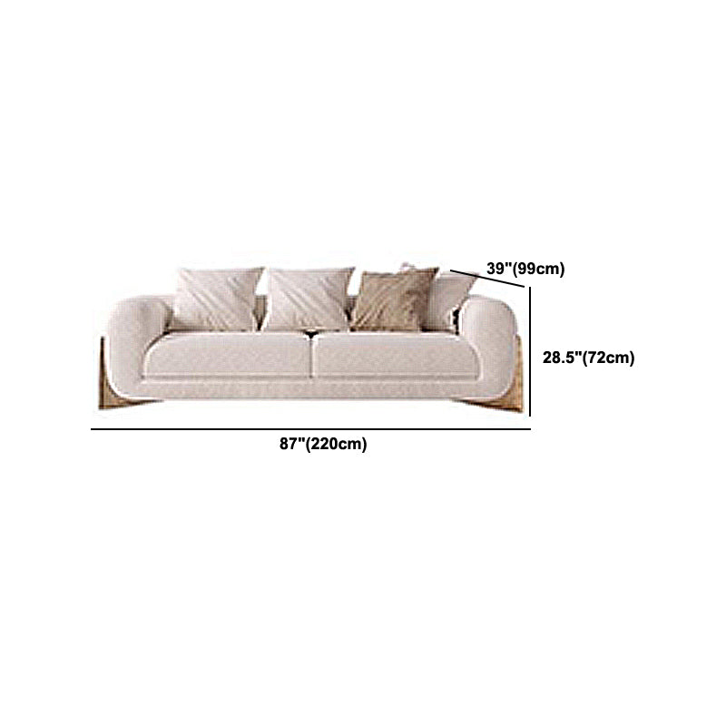 Contemporary Tuxedo Arm Standard Sofa Tight Back Sofa with Pillows