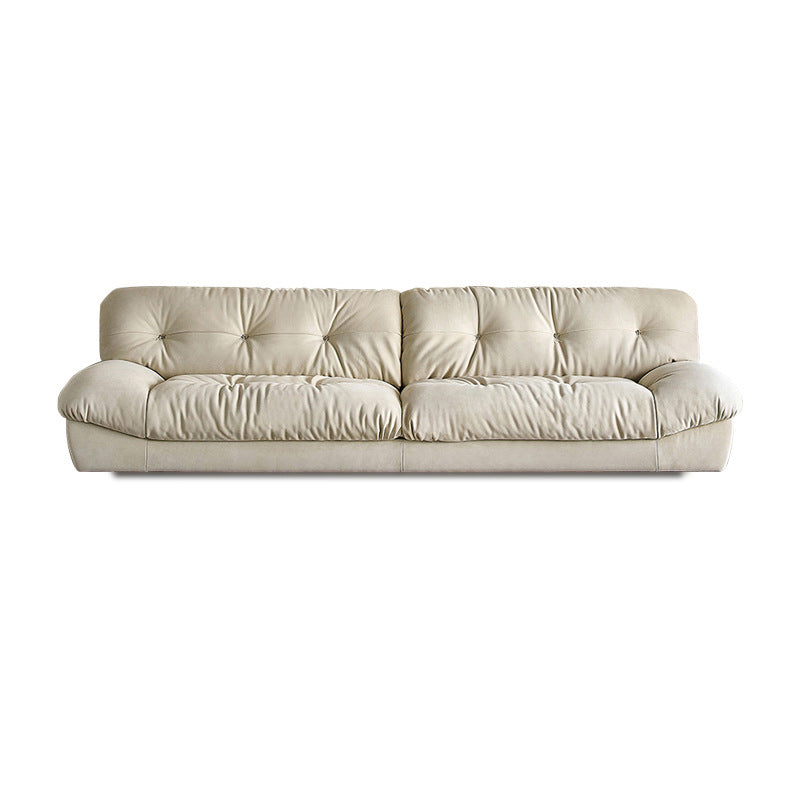 Modern Tufted Back Settee 31.49" High Armless Seating in Beige