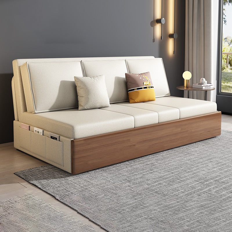 Modern Style 29.52"H Faux Leather Armless Sofa Bed with Storage