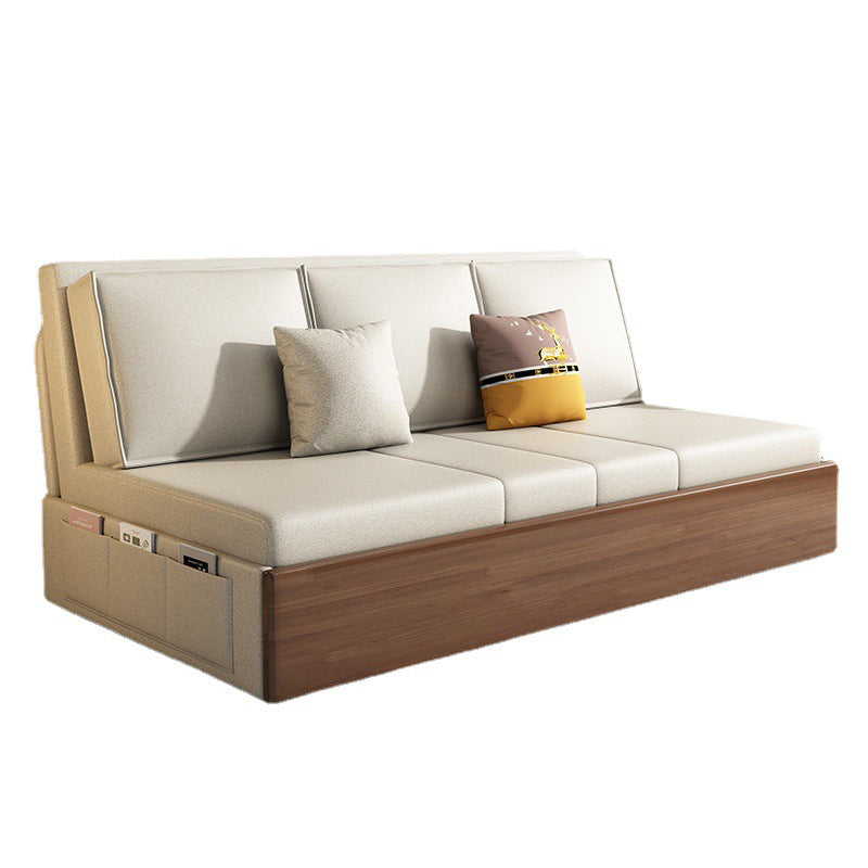 Modern Style 29.52"H Faux Leather Armless Sofa Bed with Storage
