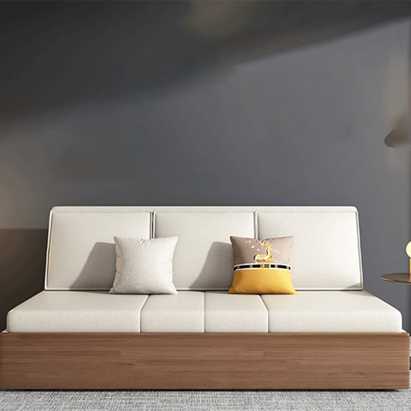 Modern Style 29.52"H Faux Leather Armless Sofa Bed with Storage