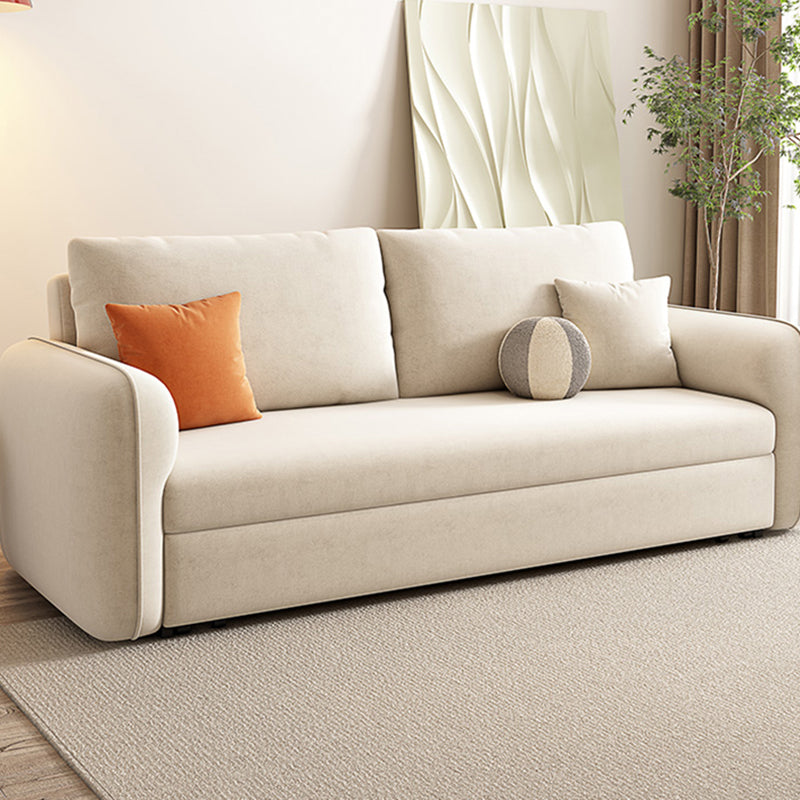 Contemporary 30.7"H Microfiber Square Arm Sofa Bed for Apartment