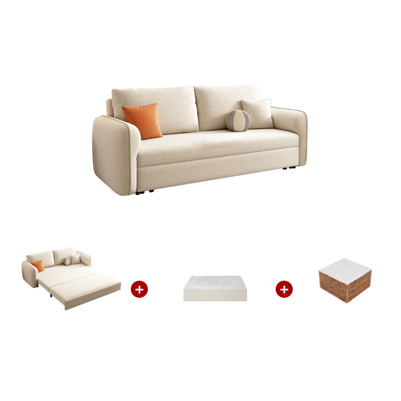Contemporary 30.7"H Microfiber Square Arm Sofa Bed for Apartment