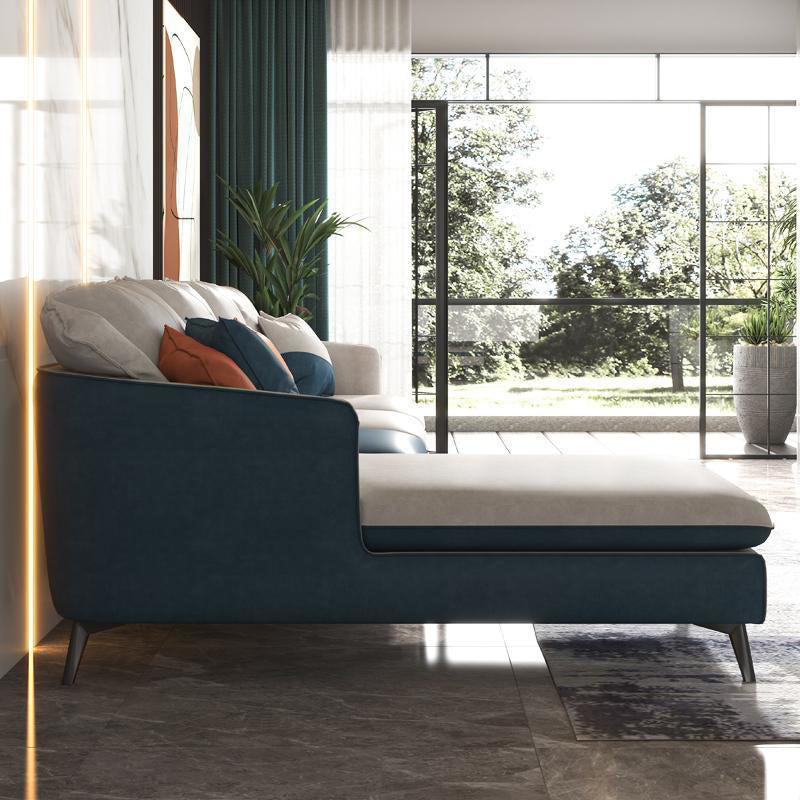 3/4-seater Faux Leather Sectional Recessed Arm Sectional Sofa