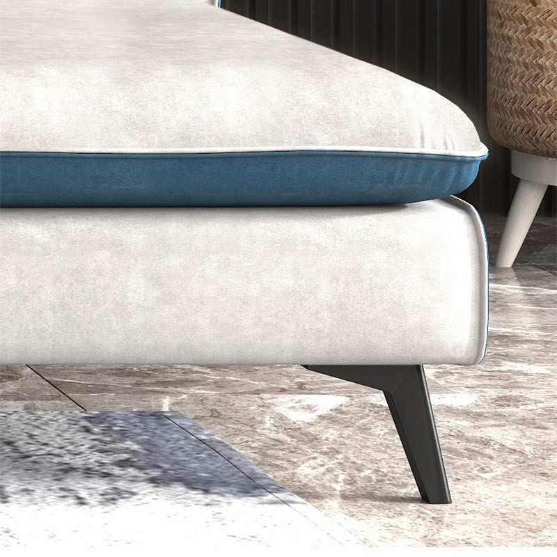 3/4-seater Faux Leather Sectional Recessed Arm Sectional Sofa