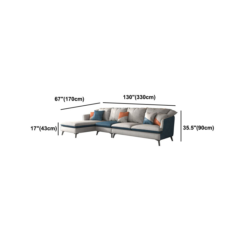3/4-seater Faux Leather Sectional Recessed Arm Sectional Sofa