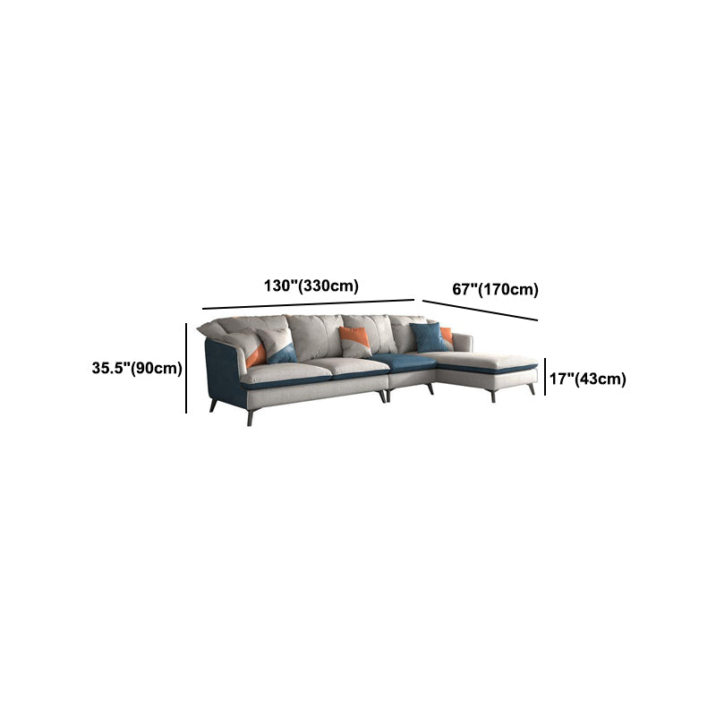 3/4-seater Faux Leather Sectional Recessed Arm Sectional Sofa