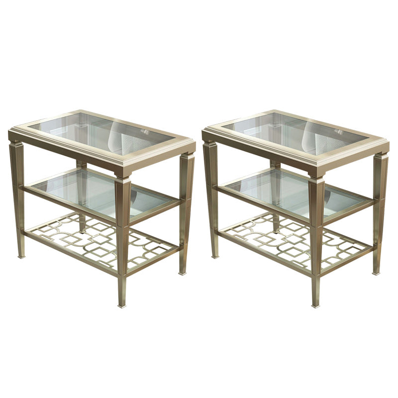 Modernistic Rectangular Side Table 26" Tall 4 Legs End Table