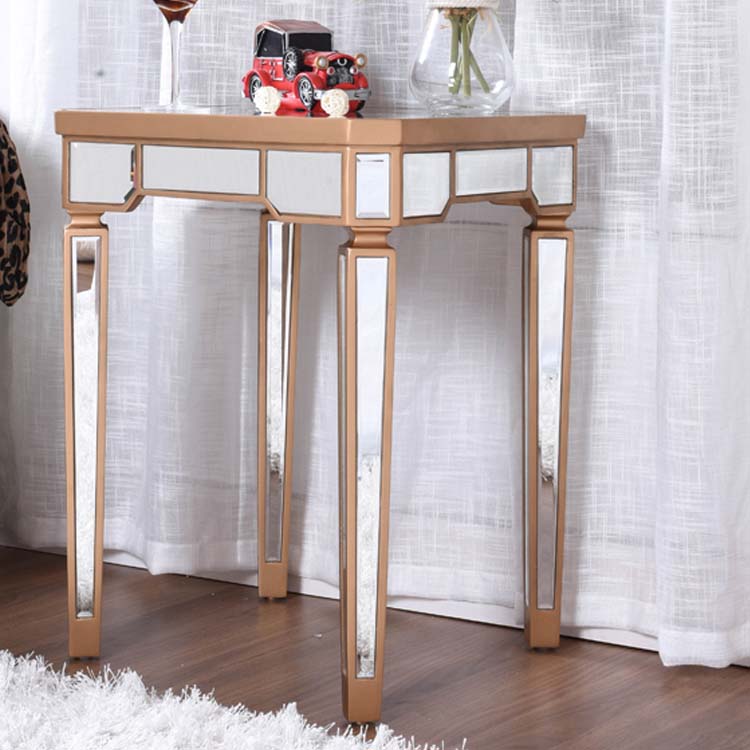 Modern 25.6" Tall 4 Legs End Table Square Glass Top End Table