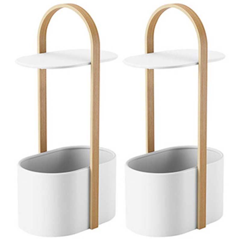 Contemporary Drum End Table with Storage, Metal Oval End Table
