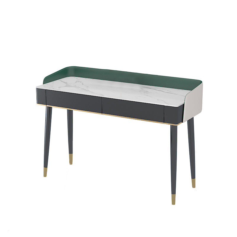 Vanity Set with 2 Storage Drawers Green Make-up Vanity, 15.74" Wide