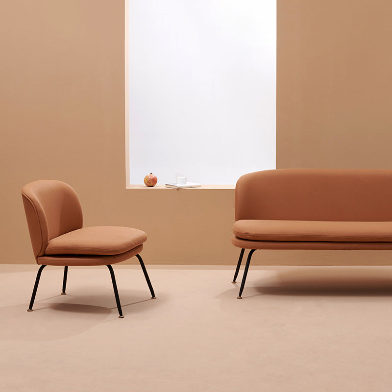 25.59" Wide Armless Chair Faux Leather Chair for Living Room, Stain Resistant