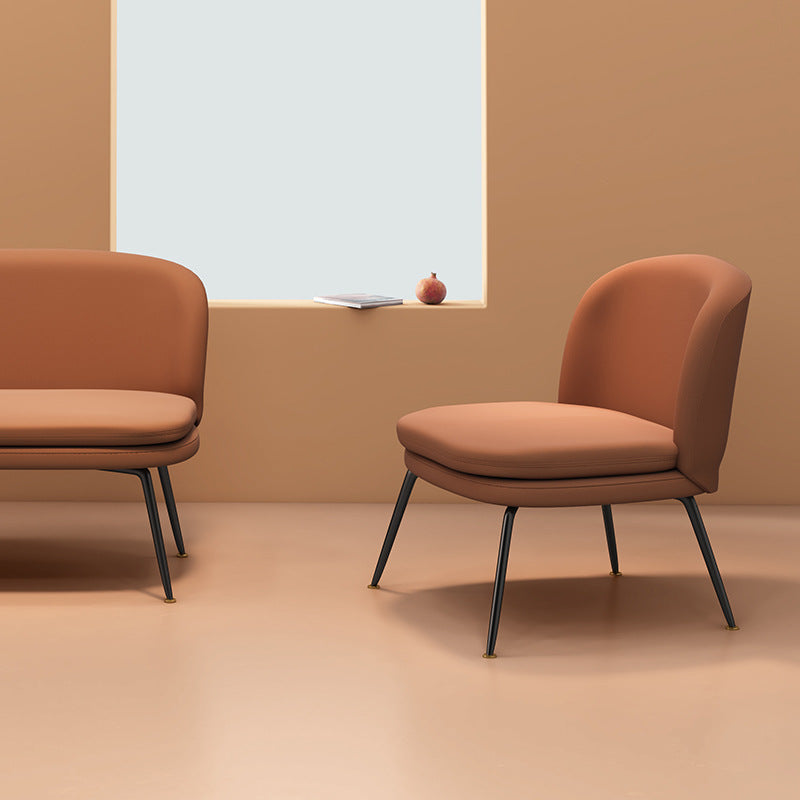 25.59" Wide Armless Chair Faux Leather Chair for Living Room, Stain Resistant