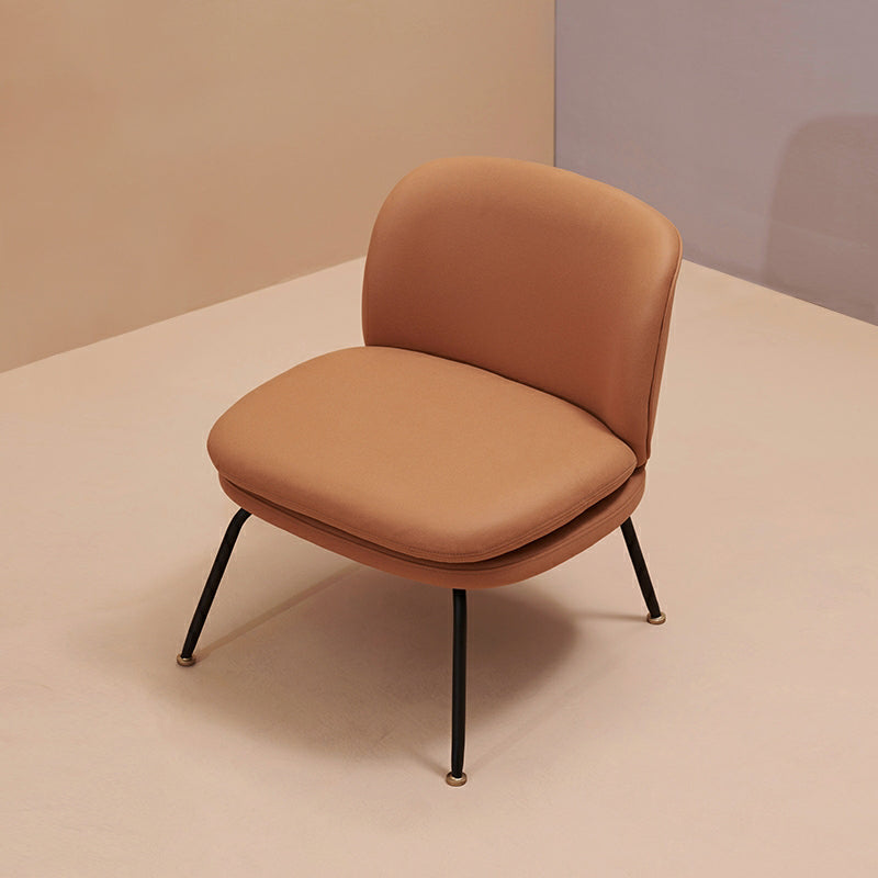 25.59" Wide Armless Chair Faux Leather Chair for Living Room, Stain Resistant