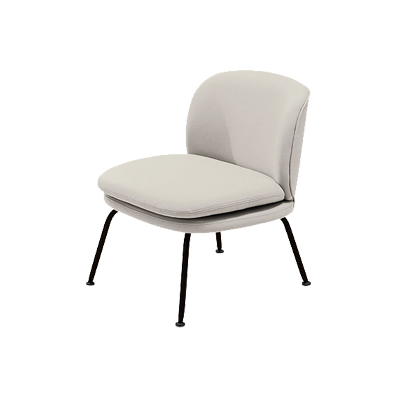 25.59" Wide Armless Chair Faux Leather Chair for Living Room, Stain Resistant