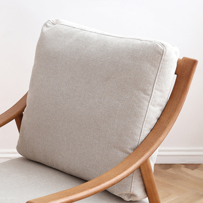 27.55" Wide Rubberwood Arm Chair Synthetic Basic Four Leg Chair