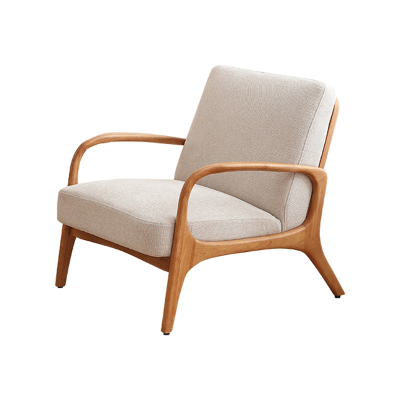 Rubberwood Arm Chair Synthetic Square Arms Chair, 28.34" Wide