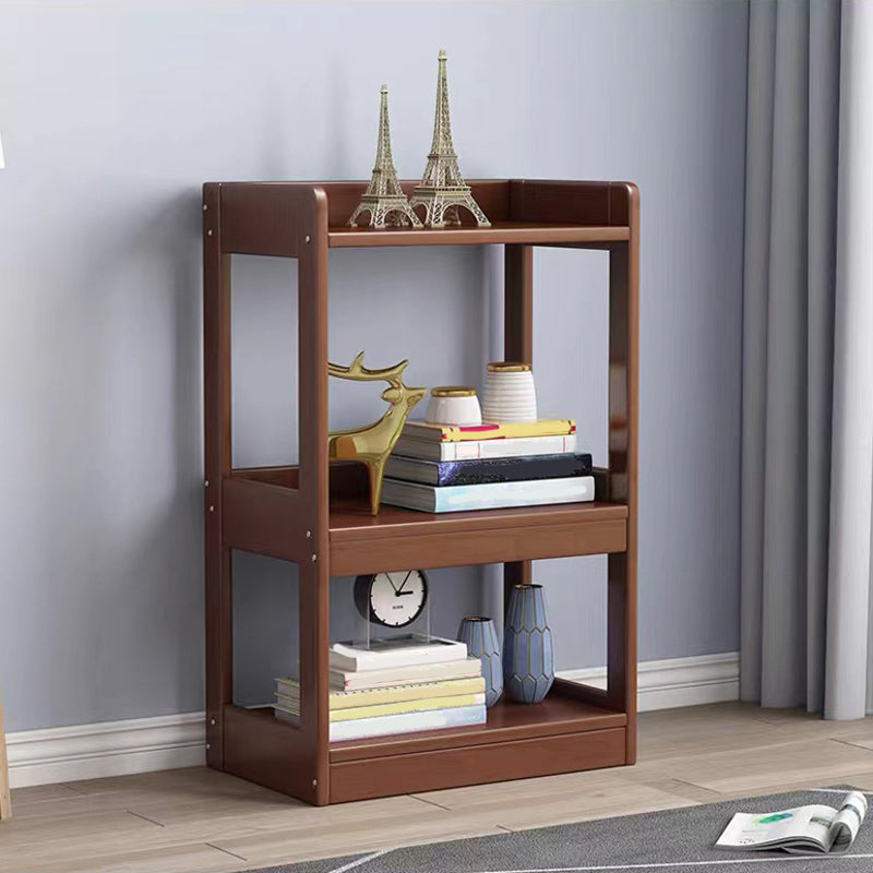 Modern Solid Wood Bookcase Open Back Standard Bookcase for Study