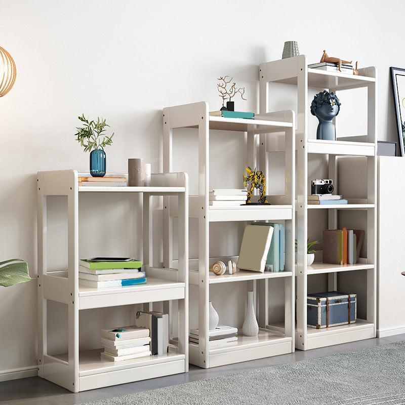 Modern Solid Wood Bookcase Open Back Standard Bookcase for Study