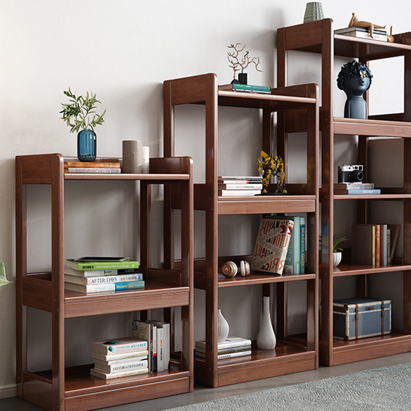Modern Solid Wood Bookcase Open Back Standard Bookcase for Study