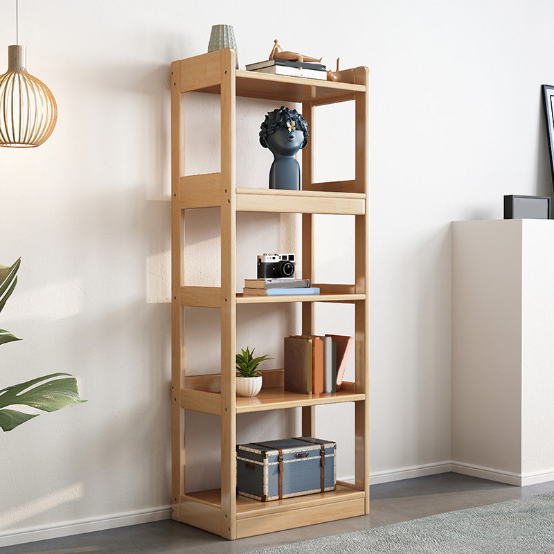 Modern Solid Wood Bookcase Open Back Standard Bookcase for Study