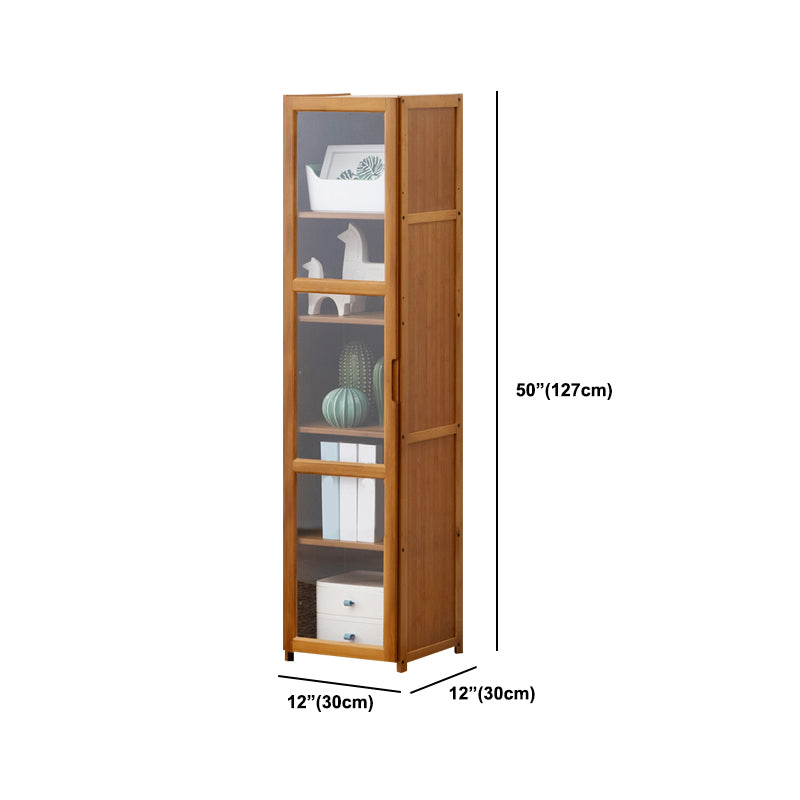 Contemporary Standard Shelf Bookcase Bamboo Book Shelf with Doors