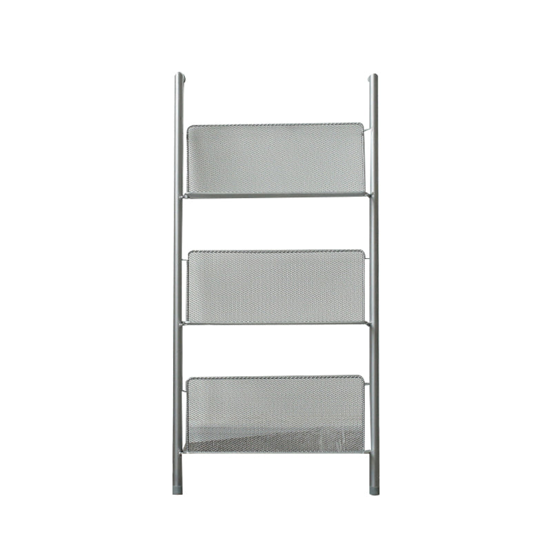 Modem & Contemporary Silver Bookcase Etagere Metal Book Shelf