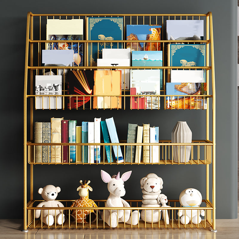5 Levels Metal Bookcase Closed Back Shelf Bookcase for Study Room