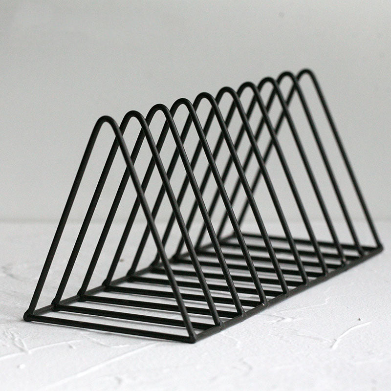 Light Luxury Metal Book Shelf Closed Back Triangle Desktop Bookcase