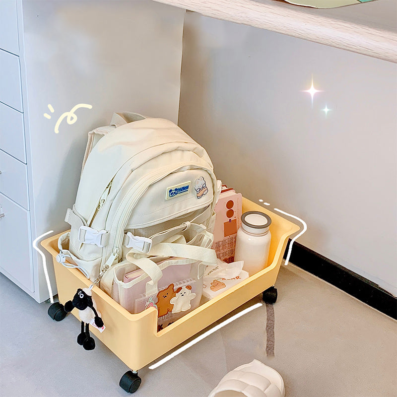 Modern & Contemporary Shelf Bookcase Plastic/Acrylic Bookshelf with Caster