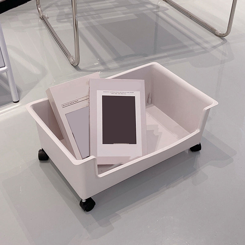 Modern & Contemporary Shelf Bookcase Plastic/Acrylic Bookshelf with Caster