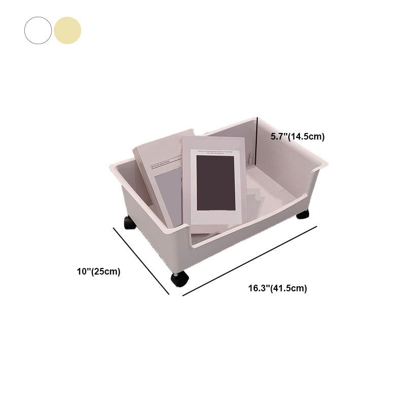 Modern & Contemporary Shelf Bookcase Plastic/Acrylic Bookshelf with Caster