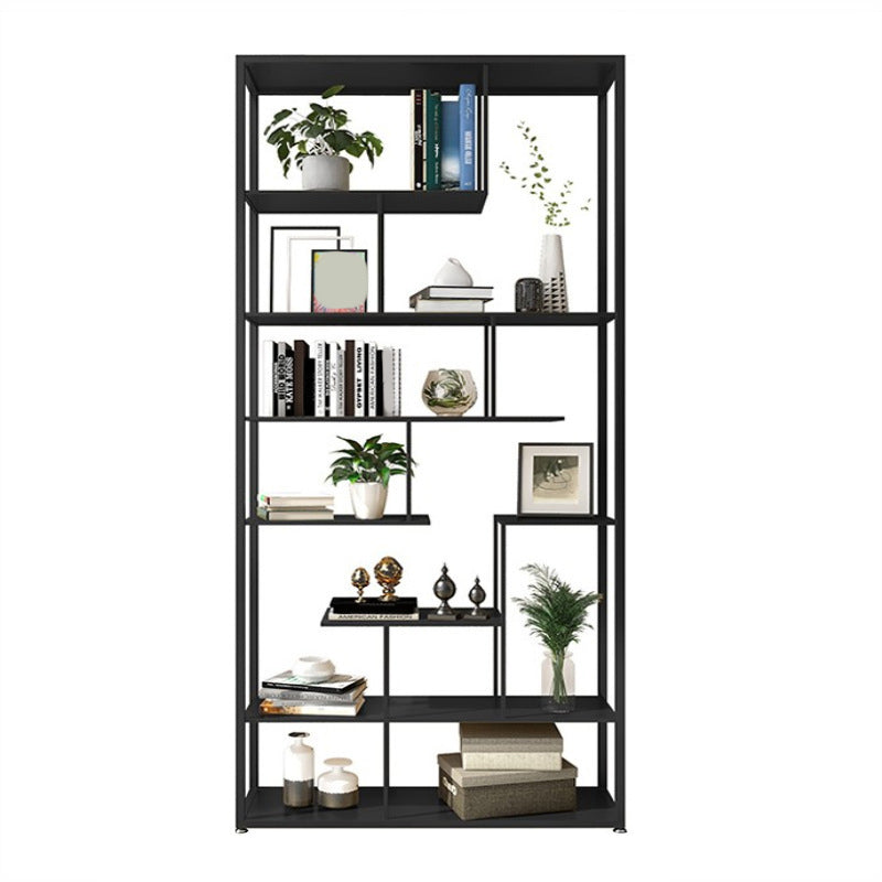 Geometric Metal Shelf Bookcase Glam Vertical Open Book Shelf