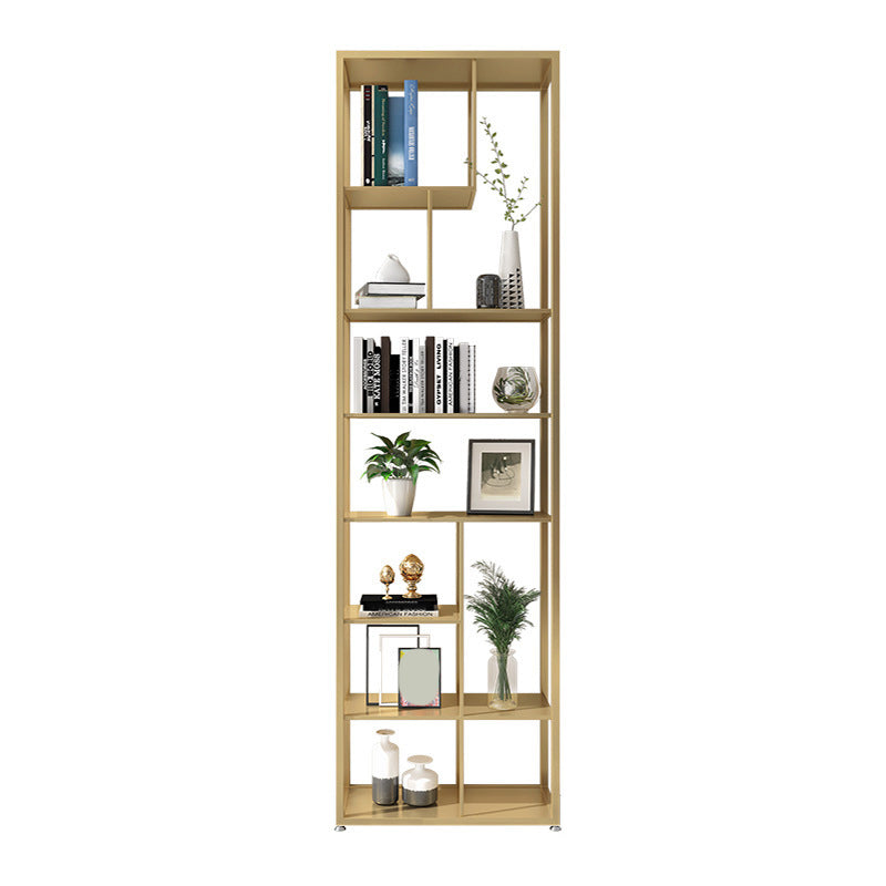 Geometric Metal Shelf Bookcase Glam Vertical Open Book Shelf