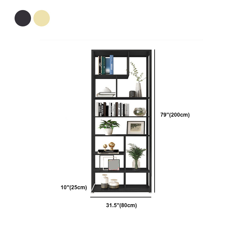 Geometric Metal Shelf Bookcase Glam Vertical Open Book Shelf
