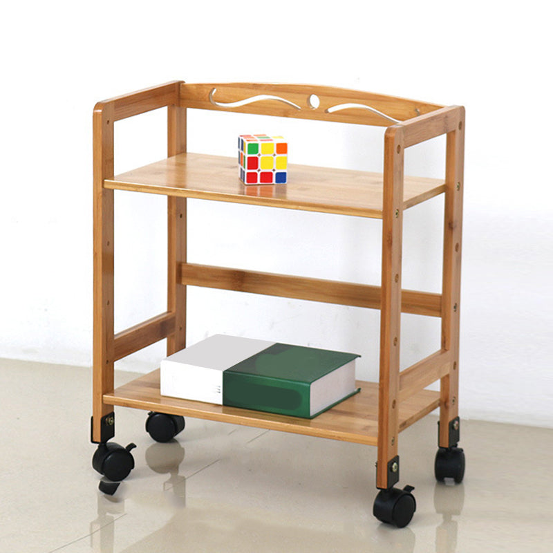 Wooden Bamboo Bookcase 9" Wide with Rectangular Shelves Bookshelf for Study Room