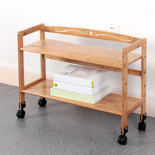 Wooden Bamboo Bookcase 9" Wide with Rectangular Shelves Bookshelf for Study Room