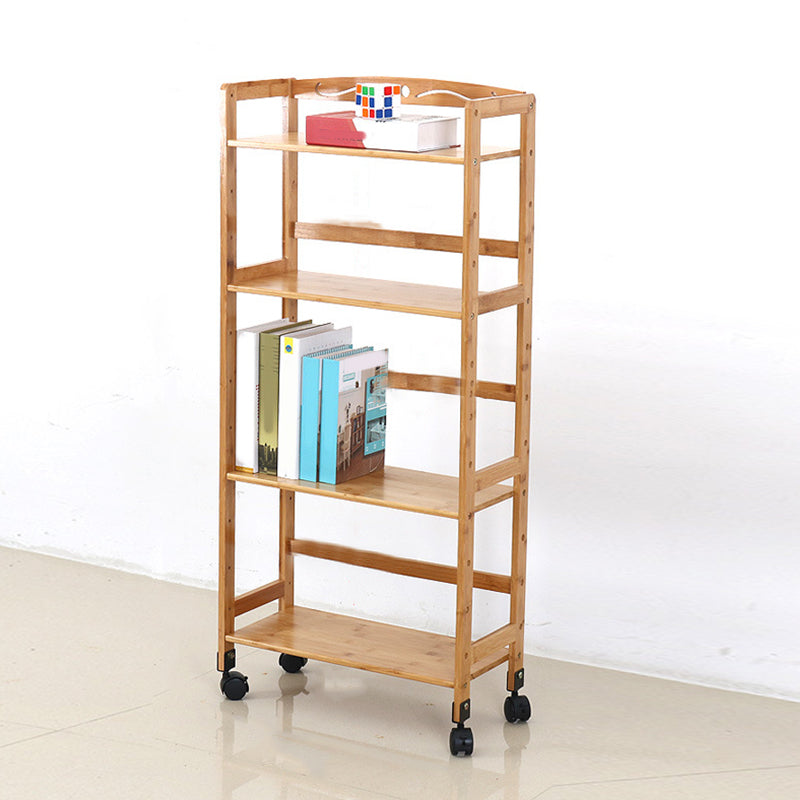 Wooden Bamboo Bookcase 9" Wide with Rectangular Shelves Bookshelf for Study Room