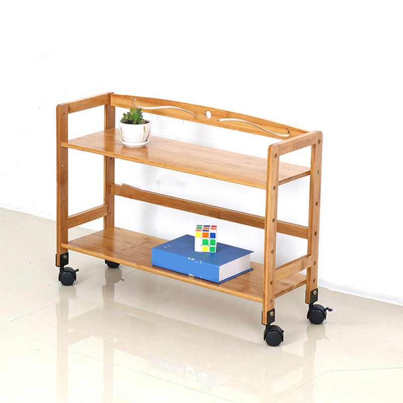 Wooden Bamboo Bookcase 9" Wide with Rectangular Shelves Bookshelf for Study Room