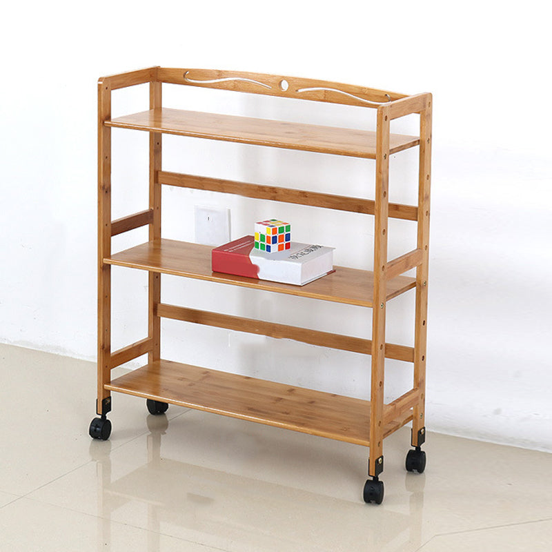 Wooden Bamboo Bookcase 9" Wide with Rectangular Shelves Bookshelf for Study Room
