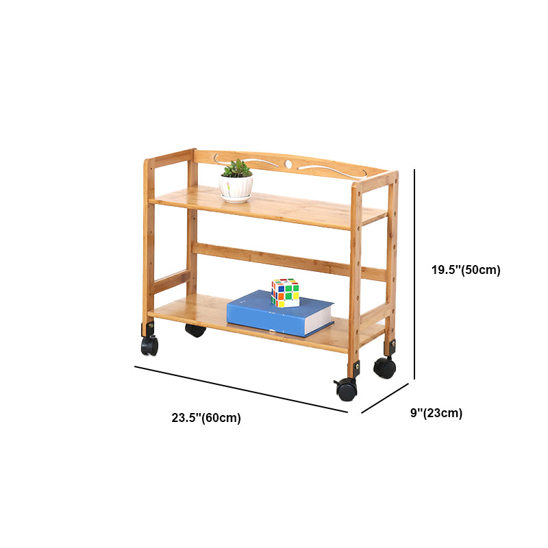 Wooden Bamboo Bookcase 9" Wide with Rectangular Shelves Bookshelf for Study Room