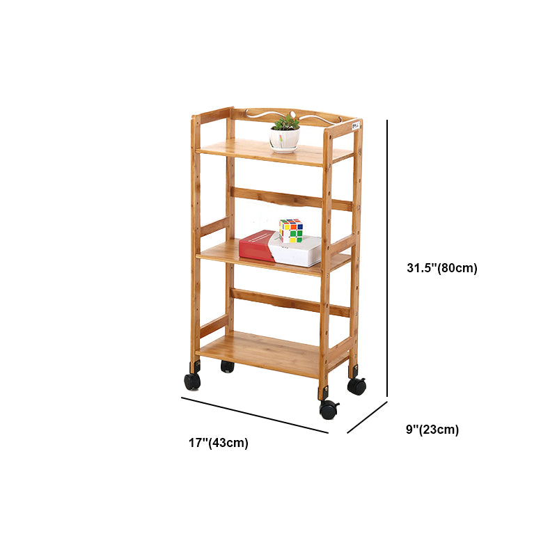 Wooden Bamboo Bookcase 9" Wide with Rectangular Shelves Bookshelf for Study Room