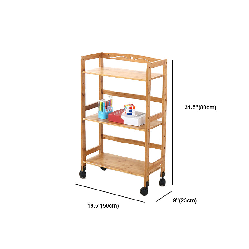 Wooden Bamboo Bookcase 9" Wide with Rectangular Shelves Bookshelf for Study Room