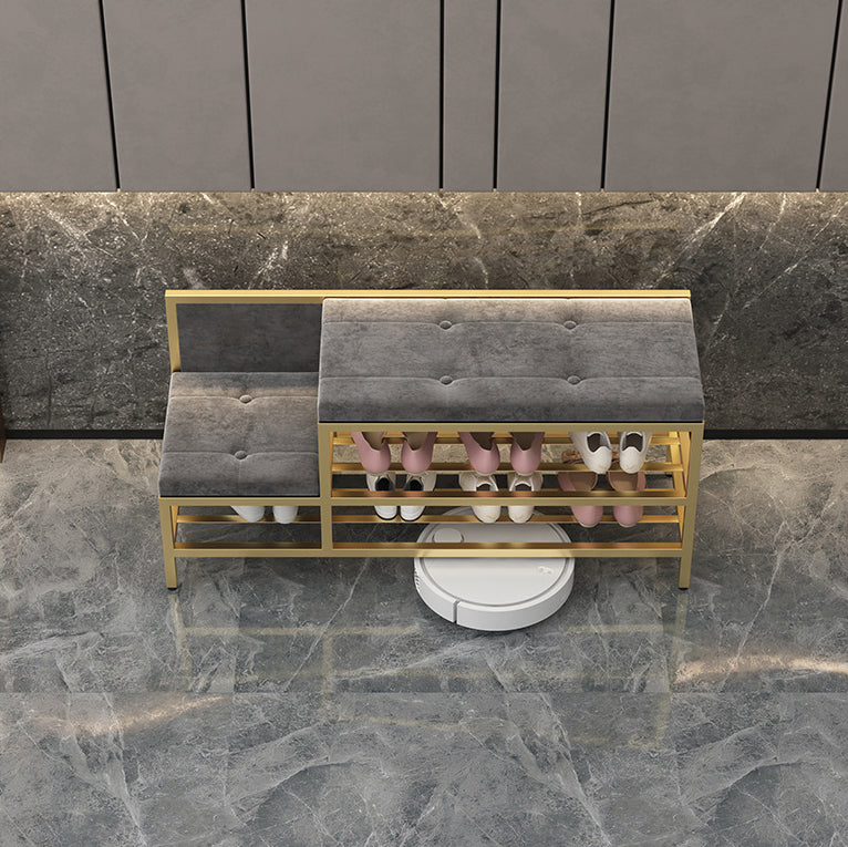 13.8 Inch Wide Entryway Bench Modern Cushioned Metal Seating Bench