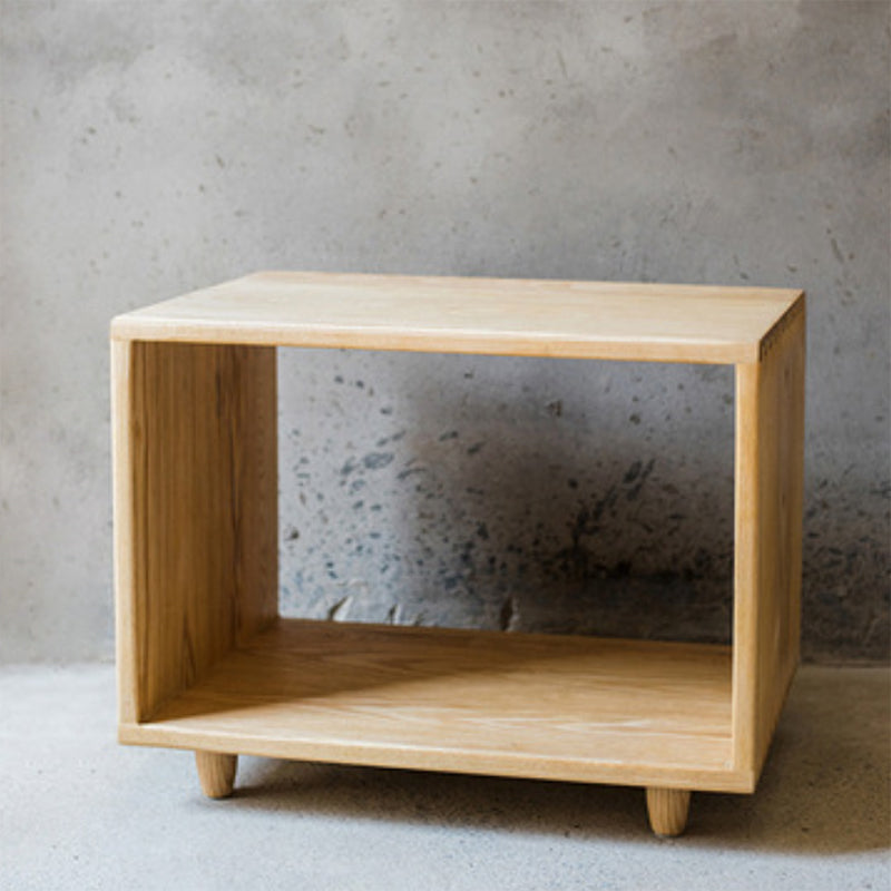 Wooden Night Table Modern Solid Wood Nightstand with Lower Shelf